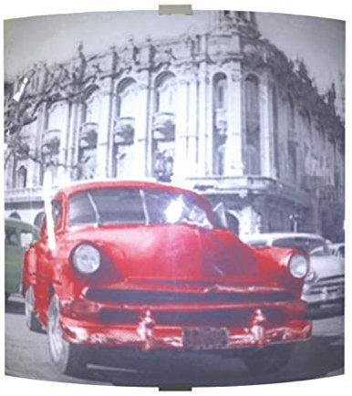 Wandleuchte aus Glas, Kuba 26 x 26 cm, moderne Innenwandleuchte, E27 LED, Made in Italy, Wandlampe für Dekoration, perfekt für Wohnzimmer, Flur, Bad, Treppen, Nachtlicht