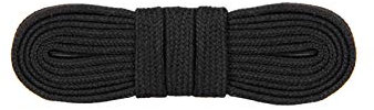 WorkerWalker Cordones Planos para Botas y Zapatos, Ignífugos, Hechos de Meta Aramida Nomex Resistentes al Fuego con Punta de Metal Duradera, HD Pro, 1 Par -(91 - Negro / 110 cm - 43 inch)