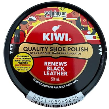 2 PACK OF KIWI SHOE POLISH BOOT SHINE TIN BLACK 50ML
