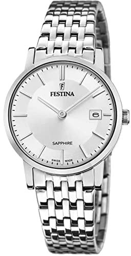 Festina Uhr Für Damen F20019/1 Swiss Made Silber Edelstahl Case SilberEdelstahl Band