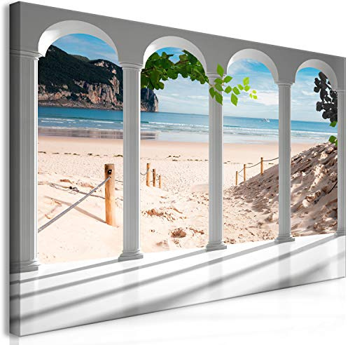 murando - Leinwandbild Meer Strand Landschaft, Schlafzimmer, Wohnzimmer | Hochwertige Leinwand, sofort aufhängbar, ideal fürs Wohn- oder Schlafzimmer, wasserfest und lichtecht, langlebig, stilvoll
