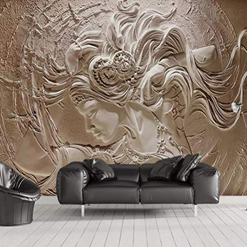 NCTQWET Photo Papier Peint Statue de femme 3D Intissé Décoration Murale XXL Poster Trompe l oeil Tableaux Muraux pour Salon Chambre Toile de Fond Mur 250x175cm