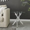 Furniturebox UK Novara Round Clear Tempered Glass and Silver Chrome Leg Living Room Side End Table