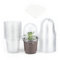KINGLAKE 32 Stück Anzuchttöpfe pflanztöpfe 10cm, Pflanztopf Aufzuchttöpfe Klein, Blumentöpfe Kunststoff Mit Kuppel Deckel und 10 Stück Pflanzenstecker, Orchideentopf Plastik- Durchsichtig