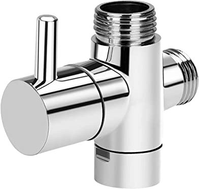 Valvola deviatore per doccia, 3 vie T-adattatore valvola di intercettazione per soffione doccia deviatore, ingresso femmina G3/4 x uscita G1/2 e G3/4