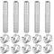 ERGAOBOY 5 Pezzi 8 mm portagomma Dritto in Acciaio Inox, Raccordo per Tubo SUS 304 a 2 Vie a Forma di I con 10 Morsetti