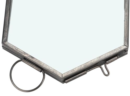 Mumusuki Seitenlänge 5,1 cm, Kleiner Hängender Herbarium-Glasrahmen für Gepresste Getrocknete Blumen, Ornament, Pflanzenproben-Clip