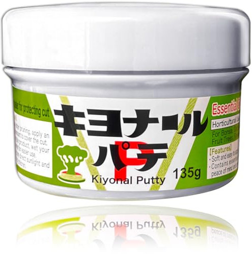 Kiyonal Bonsai-Schnittpaste 135 g (Knetart), Baum-Schneidversiegelung für Bonsai, Gartenarbeit, Veredelung, hergestellt in Japan, Grau