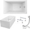 KOLMAN Badewanne CAPRI Rechteck 120x70 mit Wannenträger, Ablaufgarnitur und Füßen Komplettset 4in1 Premium Original Acryl Wanne Siphon