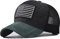 Sporty Trucker Mesh Baseballcap U.S.A. Flag Fahne USA Vintage Style Used Washed Look Retro Amerika (schwarz/Army Green)
