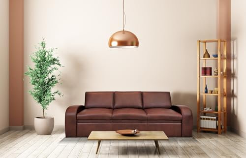 Quattro Meble Braunes Echtleder 3 er Sofa Oslo FS Ledersofa Echt Leder Granada Couch Farbauswahl !!! Version ohne Schlaffunktion (Breite 230 cm)