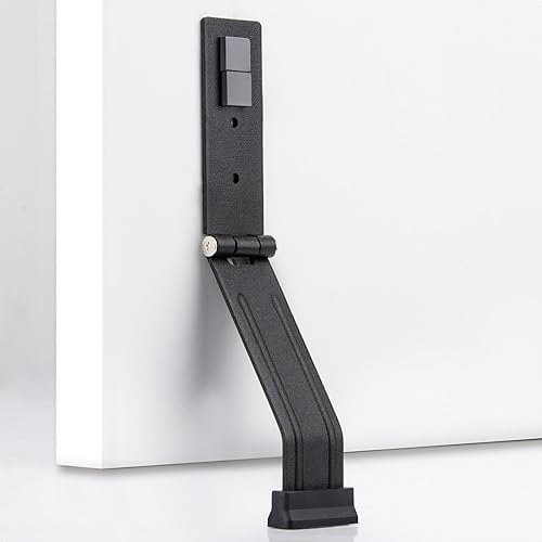 HONZUEN Door Stoppers Kickdown, Magnetic Heavy Duty Door Stop Indoors Outdoors, Bifold Self Adhesive Door Stopper with Rubber Tip for Patio Garage Bathroom Bedroom Kitchen Front Door Back Door(Black)