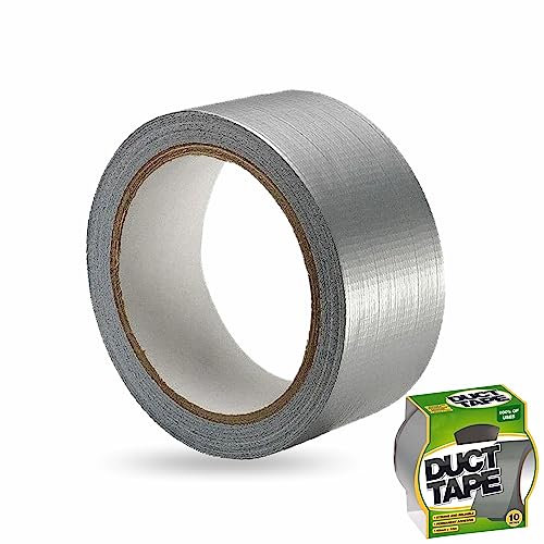 LORD C Duct Tape 10METER Reliable Gaffer Tape Permanent Adhesive Waterproof Super Sticky Repair Cloth For Labeling Sealing Repairing Packaging Securing Cables (1, SILVER, 48mm X 10m)