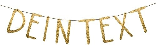 CociParties Goldene Girlande mit Text nach Wahl - Wunschtext - Individualisiert