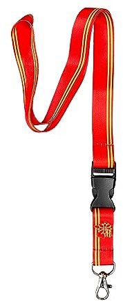 Schlüsselband für Badge Halter Schlüsselanhänger Halskette mit Clip bedrucktem Streifen (Rot Catalogne)