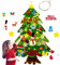 Weihnachtsbaumfilz Filz, 37.4 Zoll Weihnachtsbaum Filz mit 32 Ornamenten, Weihnachtsbaum Kinder, Filzdekoration Weihnachtsbaum, Filz-Weihnachtsbaum Kinder, DIY Weihnachtsbaumdekoration Geschenke
