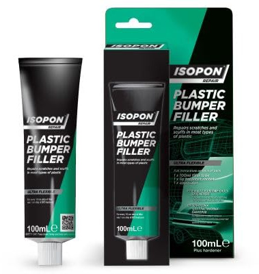 U-Pol ISOPON Plastic Bumper Repair Kunststoff Reparaturmasse, Tube 100ml, grau