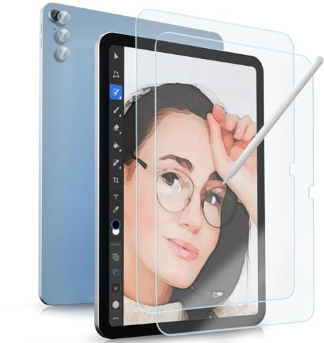 ProCase 2+3 Pack Paper-Feel Screen Protector for iPad A16 11th/10th Gen | 2 Paper-Feel Screen Protectors with 3 Camera Lens Protectors for iPad A16 11th Gen 2025 and iPad 10th Gen 10.9 2022