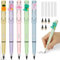 OFFCUP Tintenlose Bleistifte, 5 Stück Tintenloser Bleistift mit Radiergummi, Magic Pencil mit 5 Stück Wechselkopfm, Klares und Flüssiges Schreiben für Erwachsene Studenten Künstler(Karikatur)