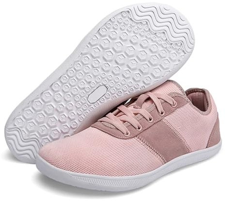 AONEGOLD Hommes Barefoot Minimalistes Chaussures Femmes Pieds Nus Orteil Large Légère Baskets Antidérapante Breathable Trail Running Walking Sneakers(Rose/41EU)