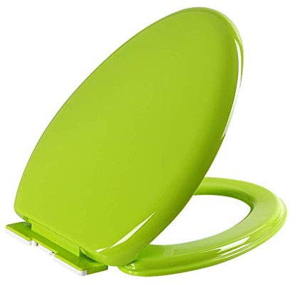Verdickter farbiger Toilettensitz, universeller V-förmiger Toilettendeckel mit Soft-Close-Scharnier (grün)
