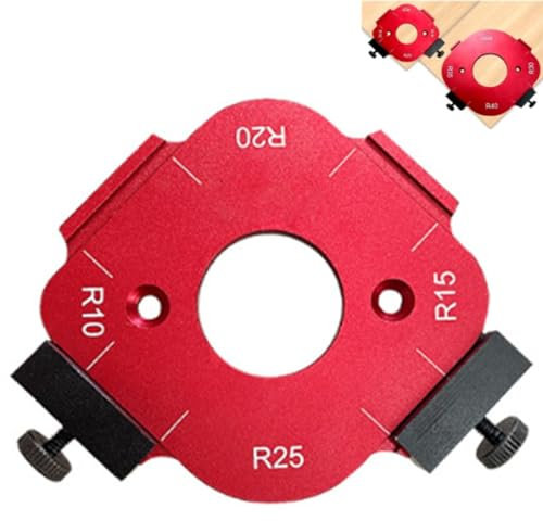 Gabarit de positionnement d'angle d'arc 4 en 1, gabarit de routeur de gabarit de rayon d'angle, positionnement de gabarit de rayon d'angle for machine de découpe for le travail du bois R10/R15/R20/R25