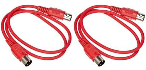 Adam Hall Cables 3 STAR MIDI 0075 RED - Cable MIDI 0,75 m rojo (Paquete de 2)