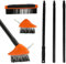 Patio Weed Remover Tool 3 in 1 Block Paving Brush Steel Wire Broom with Adjustable 133cm Handle, Moss Remover Tool Decking Brush Remove Weed from Garden Paving Path Patio and Driveway
