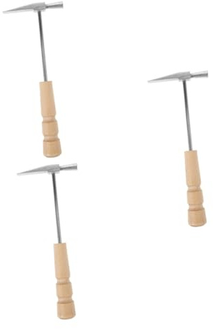Abaodam 3 Stück Kalimba Stimmhammer Daumenklavier Stimmhammer Holzgriff Hammer Stimmhammer Für Kalimba Mini Hammer Werkzeug Schlag Tuning Sound Wartungswerkzeug Stimmhämmer Metall