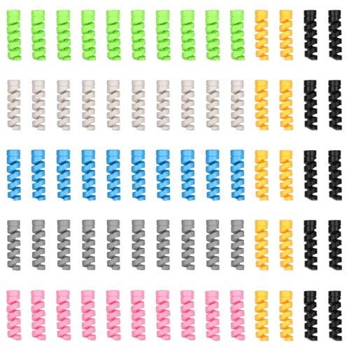 VBRHFRIF Pack Of 70 Multicolor Plastic Cable Sleeves, 20cm Length, Cable Protection Cover