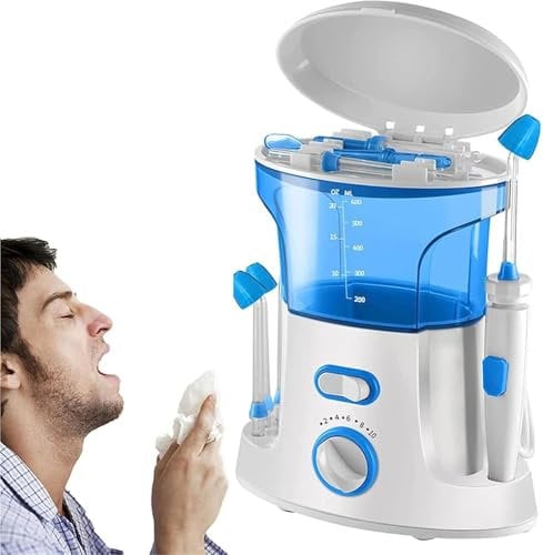 Electric Nasal Cleaner Sinus Cleaner Machine, Pulsating Nasal Irrigation Sinus Rinse System with 10 Pressure Modes Nose Cleaning Machine Electric Neti Pot for Adult & Kids, 360°Rotating Nozzle
