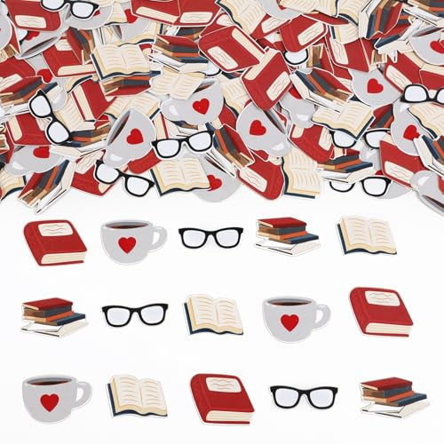 Sursurprise 200Pcs Buch Club Konfetti, Storybook Tabelle streut Dekorationen für Buch Geburtstag Baby-Dusche-Dekor, Bibliothek Buch Lesen Schule Themed Party Favors Zubehör