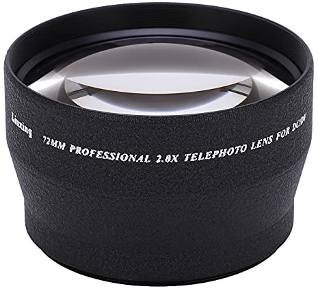 NMLLTB Telephoto Lens, 72MM 2X Magnification HD Telephoto Lens, Aluminum Alloy Teleconverter Lens for 72mm Camera Lens and 82mm Filter