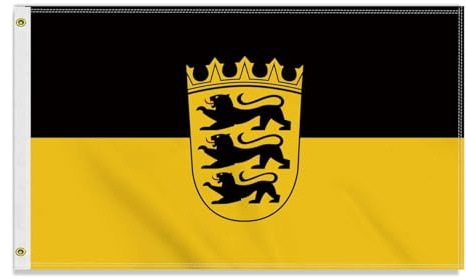 Große 90×150 CM Baden-Württemberg Flagge,großes 150D Deutsche Bundesland Freundschafts banner, Deutschlandfahne Doube-Seitendruck Dekor Messingösen large Baden Württemberg