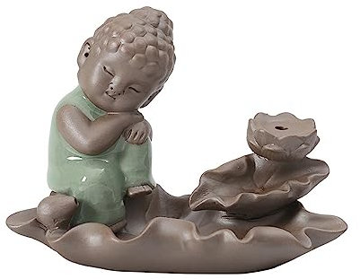 Estatua de Buda, Buda, Fuente de Incienso Cascada de Humo Quemador de Incienso en Cascada Soporte de Incienso de Buda de reflujo Incensario Oficina Yoga Casa de té Decoración del hogar Horno aromático