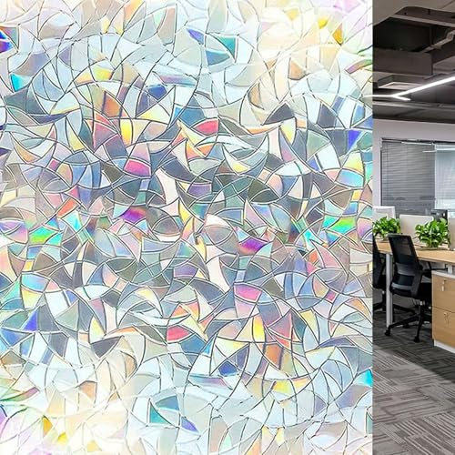 Sichtschutzfolie Fenster Fenster Folie Blickschutz 95 x 200 cm Milchglasfolie Sichtschutzfolie Statisch Haftend, Kein Kleber, Blickdicht, Wiederverwendbar, für Zuhause, Halbmond