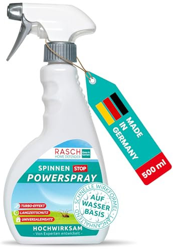 RASCH HOME DEFENDER® Spinnenspray [500ML] - Spinnenabwehrspray Langzeit - Effektives Anti Spinnenspray - Spinnenentferner - Spinnen Abwehr Spray gegen Spinnennetz - Spider Killer - Spinnenfalle Spray