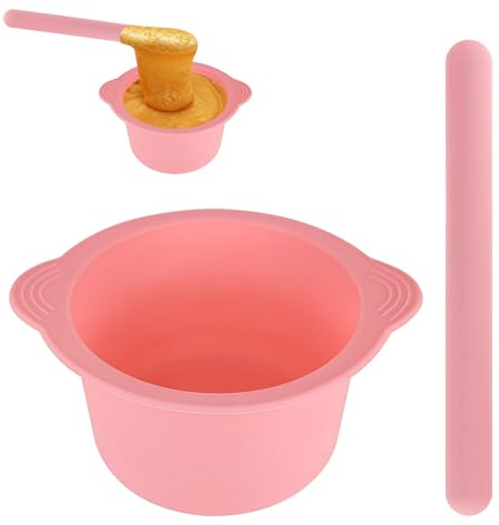 1 Pack Silicone Wax Warmer Liner with Spatula Sticks, Reusable Silicone Waxing Bowl, Wax Pot Liner for Hair Removal (1)