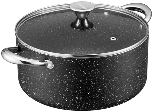BEZIA 10 Quart Nonstick Stock Pot with Lid, Large Induction Cooking Pot | Oven & Dishwasher Safe, Works on All Stoves, for Hosting Holiday Gatherings, Blanching Bulk Veggies, Multi-portion Curries