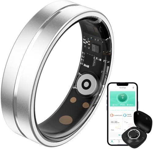 findtime Smart Ring Ultra Narrow Sleep Tracker Heart Rate Monitor Ring Blood Pressure Blood Oxygen Health Fitness Tracker Step Counter Calories Waterproof Remote Camera Smart Rings for Men Women