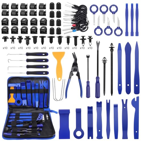 KAOLALI 330Pcs Car Trim Removal Tool Kit with Storage Bag (Blue)