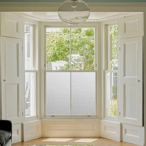 Fensterfolie Blickdicht 95 x 100 cm Reduziert Blendung, Erhält Natürliches Licht Fensterfolie Milchglasfolie Kratzfest Und Leicht zu Pflegen für Bad Duschkabine Glastüren, Rein matt