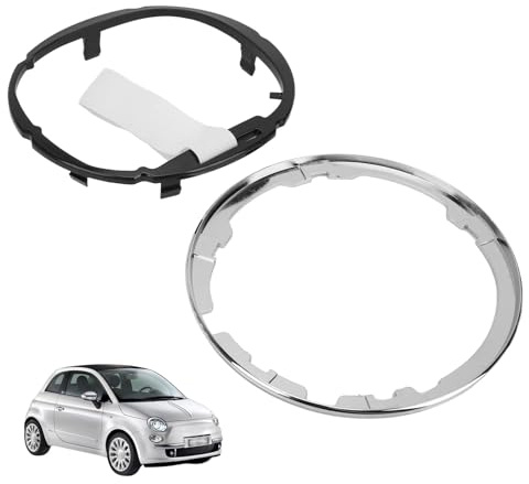 GVSS Bague de Retenue de Soufflet de Levier de Vitesse 71775051 50295325,Compatible avec Fiat 500C 2007-2015,Manchon de Levier de Vitesse et Bague de Verrouillage en Argent Chromé