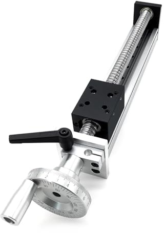 TOSEASTARS Manuelle Schiebetisch-Linearführungsschiene 200 mm Hub C7 Kugelumlaufspindel 1605 Linearbewegungsmodul mit Handradlineal für CNC-Fräse, 3D-Drucker, Lasergravierer