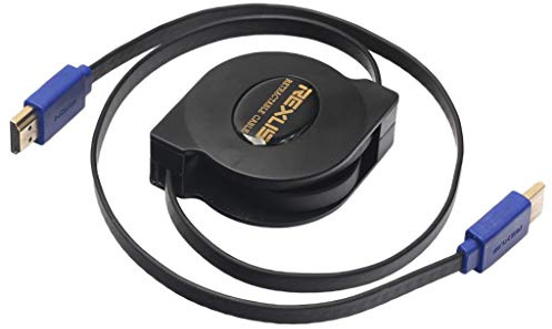CasaNexa Retractable Portable HDMI Cable 1080P Adapter 3D Cord Wire Black 1.8m Length Gold Plated Connectors