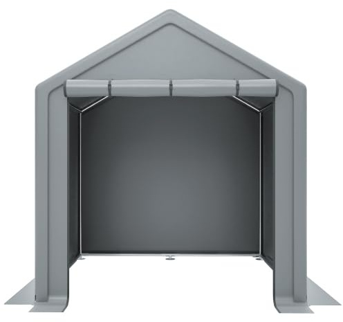 Fahrradgarage & Geräteschuppen 190x170x200 cm, wasserdichtes Garagenzelt mit Rolltor, Stahlrahmen verzinkt, UV-beständige PE-Plane 170 g/m², dunkelgrau