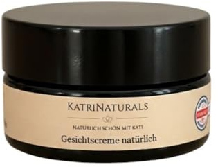 KatriNaturals Gesichtscreme mit Arganöl, Mandelöl und Squalan, Vegane Naturkosmetik, Feuchtigkeitspflege für Empfindliche Haut, 50ml