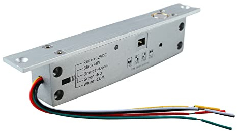 ZASCHMOY Cerradura de Perno Eléctrico DC 12V 5 Líneas | Retraso de Tiempo Ajustable y Pantalla LED | Cerradura de Puerta de Aleación de Aluminio Duradera Antipalanca para Mayor Seguridad (Desbloqueo