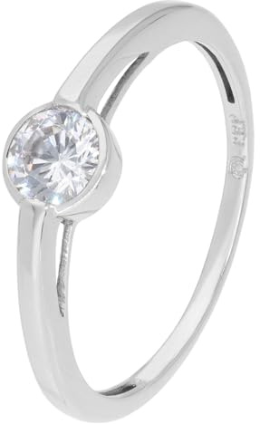 GLIZZ Damenring Weißgold 333/8K Solitär-Ring mit Zirkonia GL1670