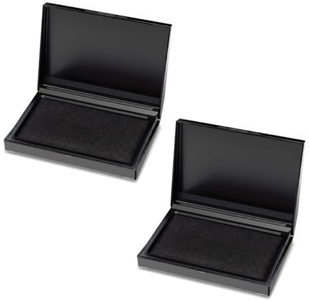 2 PCS Ink Pads for Stamping, Black Water-Based Rubber Stamp Pads,Durable and Non-Toxic,10.5x7.5cm,Document-Proof,Ideal for Home,Office, Crafting, Card Making,Scrapbooking,DIY Projects, Creative Use